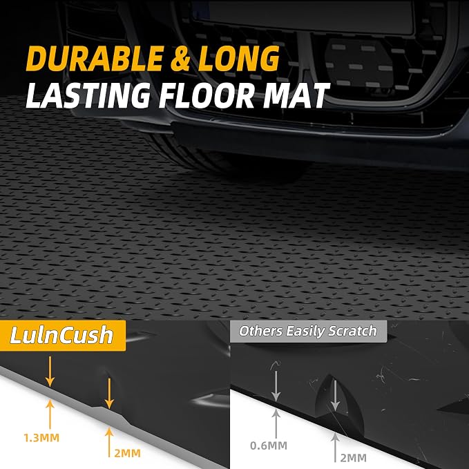 4x6 FT Garage Floor Mat, Thickned Diamond Plate Garage Flooring Roll 24sqtt PVC - Image 4