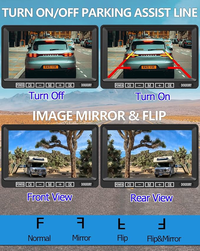 Wireless RV Backup Camera, DOUXURY IP69 Waterproof 170° Wide View Angle HD - Image 6