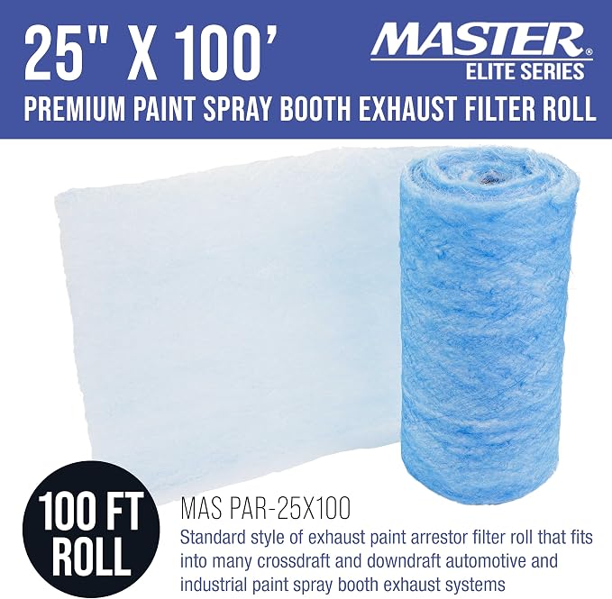 Master Airbrush Elite Paint Spray Booth Exhaust Filter Roll 25" x 100' - Image 2