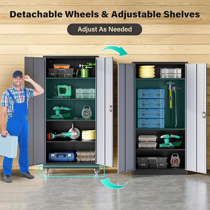 75" Tall Metal Storage Cabinet - Image 4