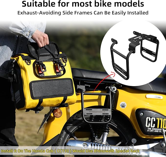 Rhinowalk Motorcycle Saddlebag 15L Waterproof Luggage Bag Quick Release - Image 5