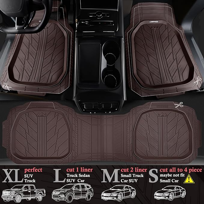 CAR PASS DeepDish Floor Mats for Cars Full Set, Heavy Duty Rubber Car Mats - Image 3