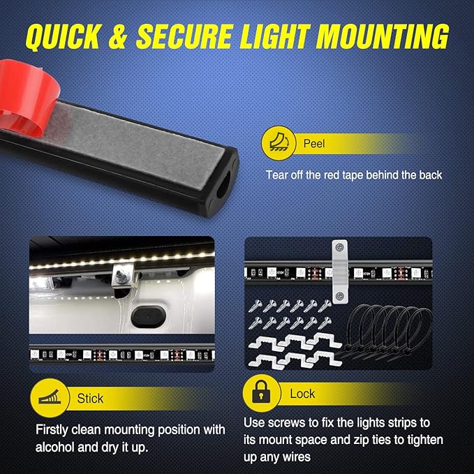 Nilight 3PCS 60 Inch RGB Truck Bed Light Strip Kit 270 LED Neon Accent Lights - Image 5