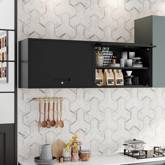 Metal Storage Cabinet Black Wall Cabinets - Image 5