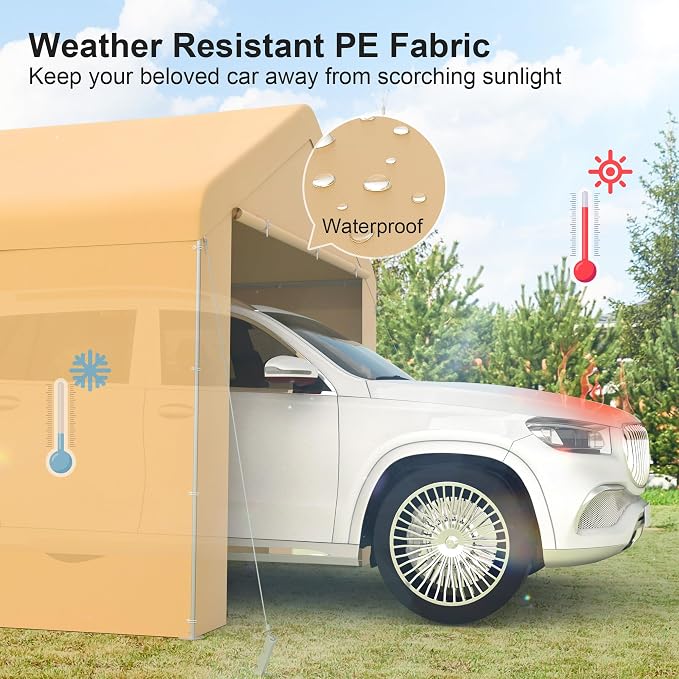 Morngardo Carport 10'x20' Heavy Duty Car Canopy Portable Garage - Image 5