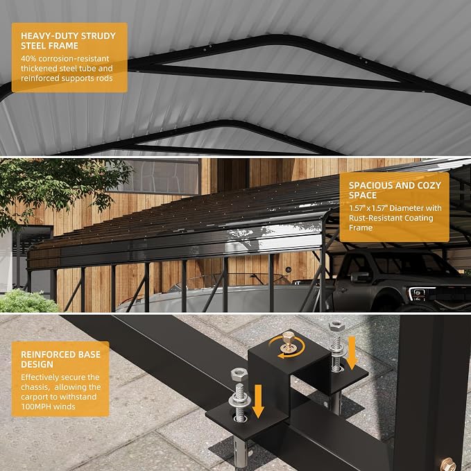 20x40FT Metal Carport Kits - Image 3
