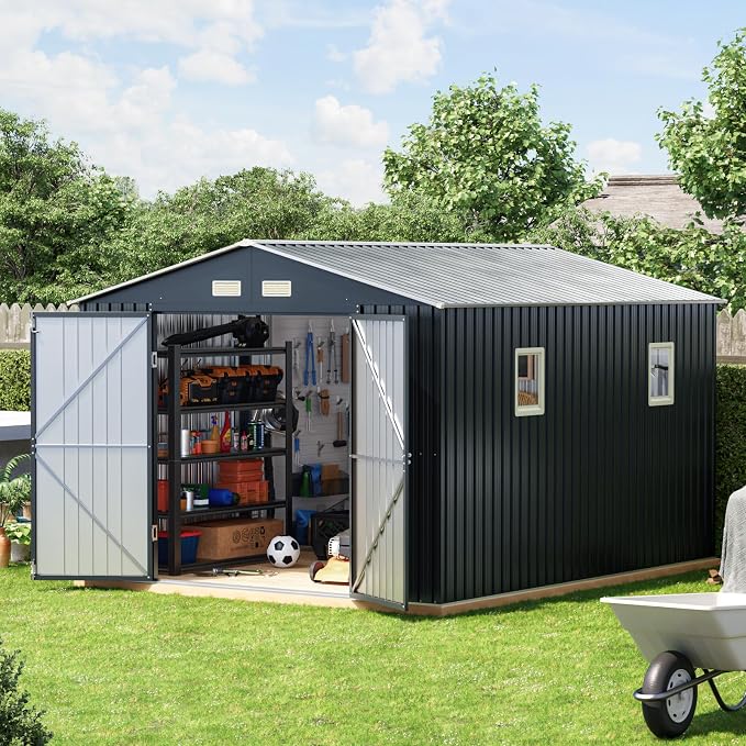 10x10 FT Outdoor Metal Storage Shed - Image 8