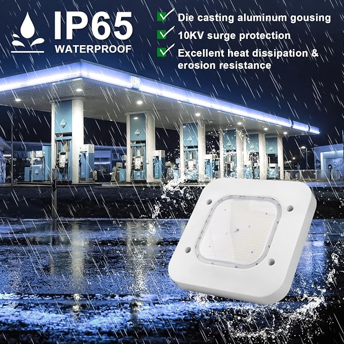 OSTEK LED Gas Station Canopy Light, 150W Carport Ceiling Light 5700K, Outdoor - Image 5