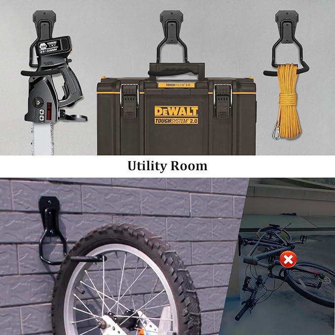 Bike Rack Wall Mount Garage Bike Hook Storage Hanger Space Saving Vertical Bike - Image 5