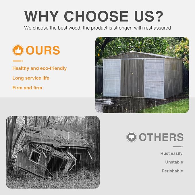 MyVoice 4x6 FT Wooden Outdoor Storage Shed - Image 6