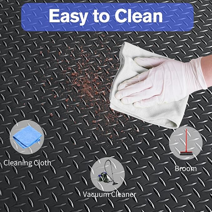 4X6 FT Garage Floor Mat， 2.5 Inch Thickened Diamond Plate Flooring Roll - Image 3