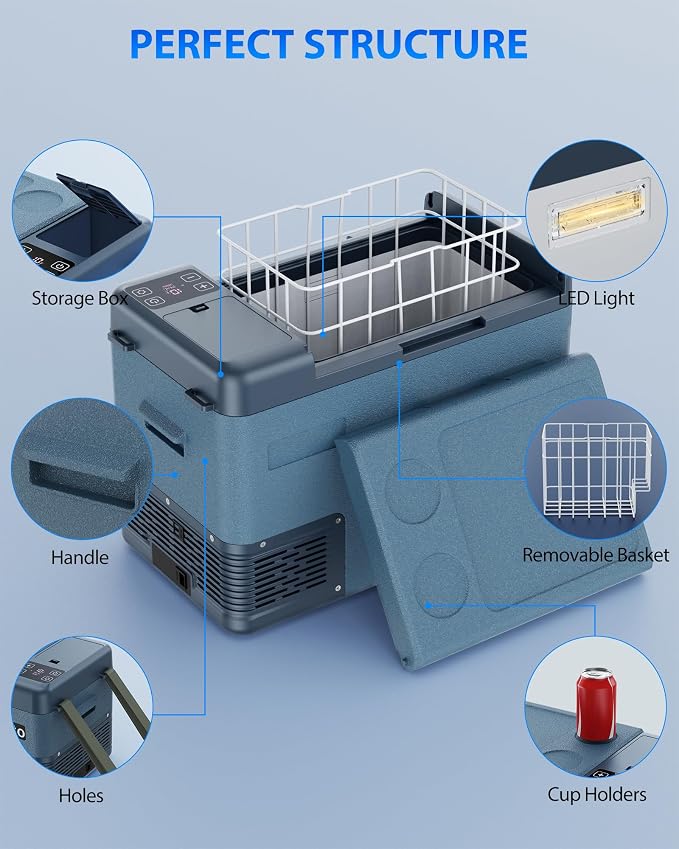 Aeitto 12 Volt Car Refrigerator 30Quart Car Fridge Freezer Electric Cooler - Image 5