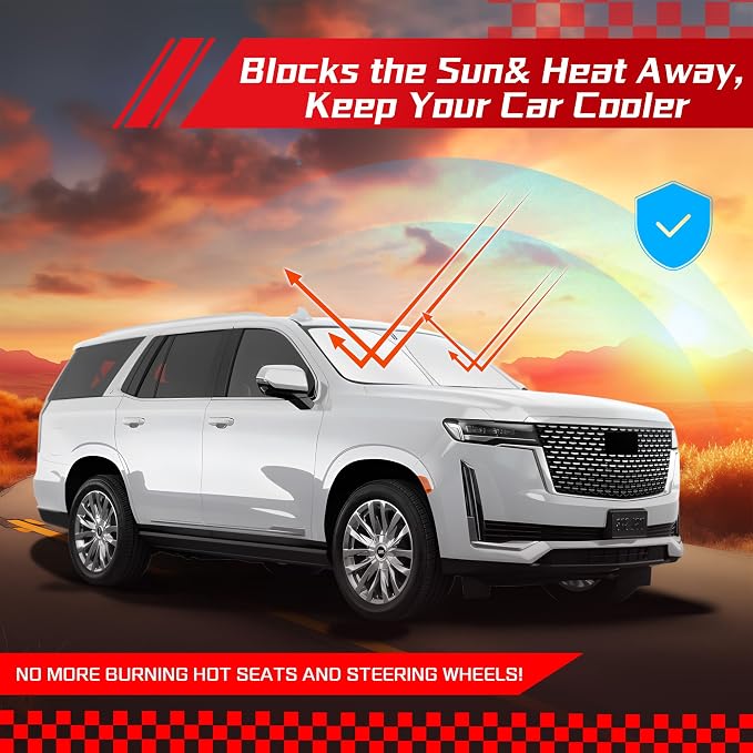 ARISMOTOR Windshield Sun Shade for Cadillac Escalade 2021-2025 2026, Custom Fit - Image 7