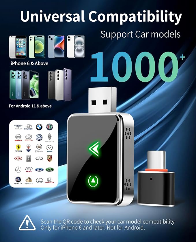 Wireless CarPlay Adapter for IPhone, 2025 Upgrade 2-in-1 CarPlay & Android Auto - Image 8