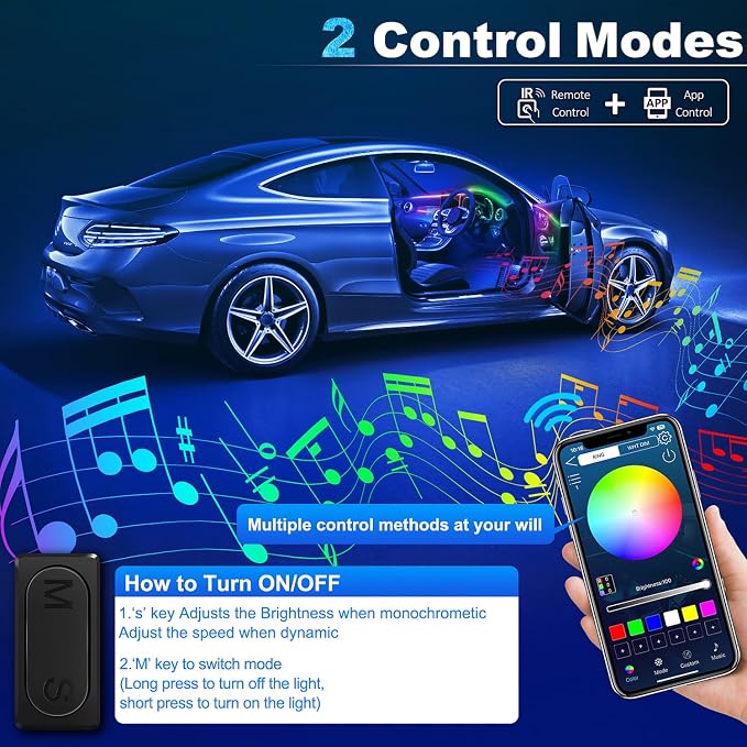 Dreamcolor Acrylic Interior Car LED Strip Light - Image 5