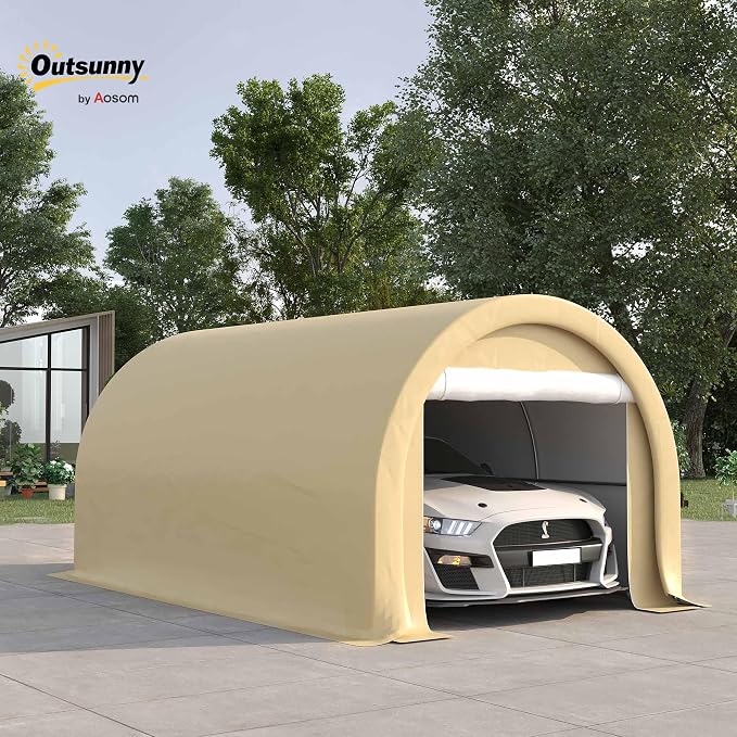 Outsunny 10' x 16' Carport, Heavy Duty Portable Garage Storage Tent - Image 2