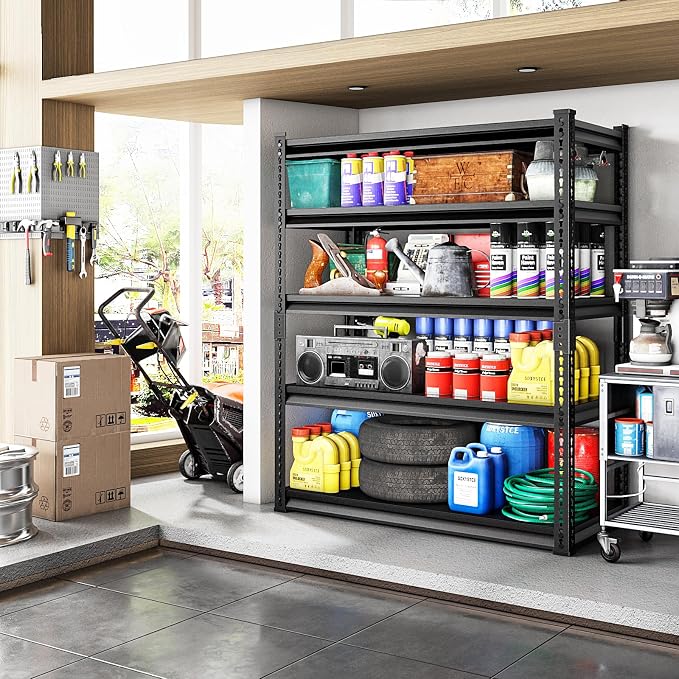 Garage Shelving Heavy Duty 3000LBS Loads, 5-Tier Metal Shelving Units and - Image 2