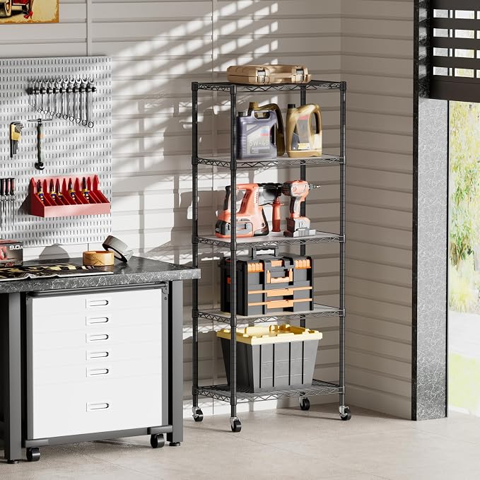 SINGAYE 5 Garage Heavy Duty Shelving Unit Kitchen Pantry Close Home Organizers - Image 6