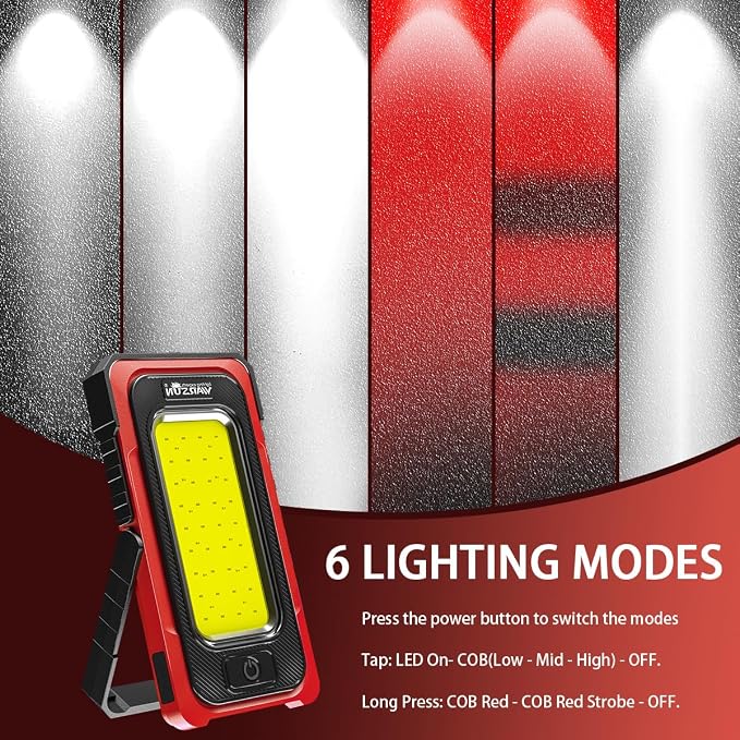 WARSUN Rechargeable Portable Magnetic Work Light, LED Flood Light Waterproof - Image 3
