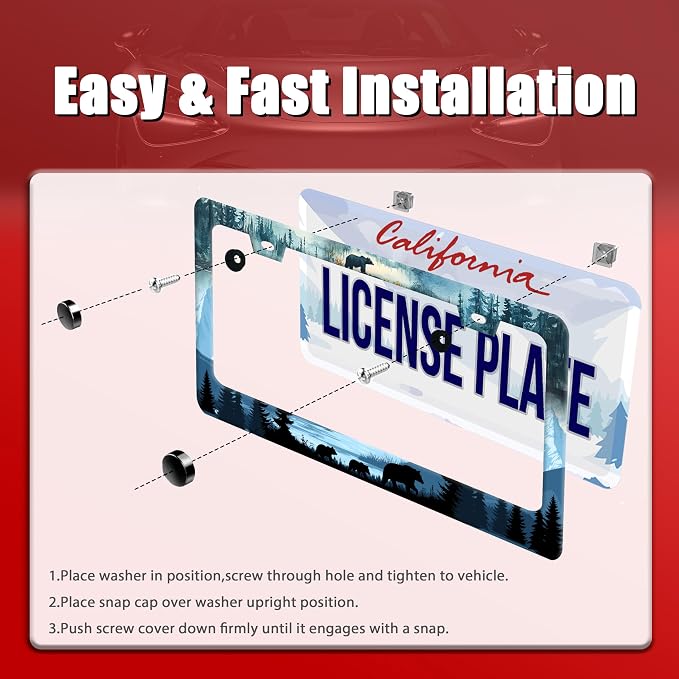 Bear License Plate Frame Forest Mama Bear License Plate Holder Funny - Image 3