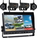 10.1" Wireless RV Backup Camera System, 2 Rear Cameras & 2 Side Cameras by WOOCARTY