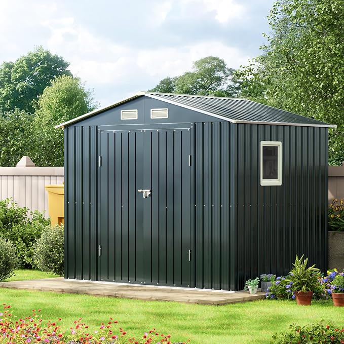 6X8X6.4FT Outdoor Steel Storage Shed - Image 7