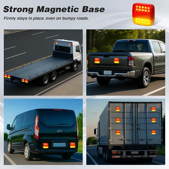 Wireless Magnetic Trailer Lights – Rechargeable LED Trailer Light Kit - Image 7