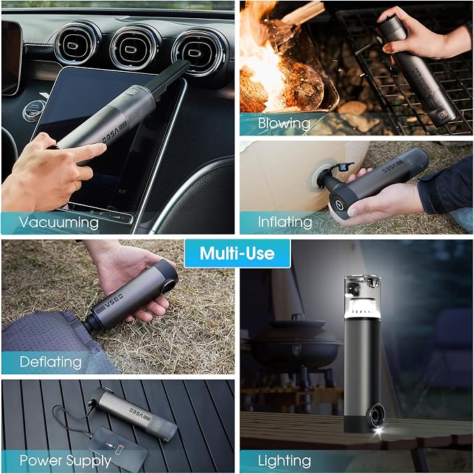 VSGO Cordless Car Vacuum, Compressed Electric Air Duster 17000Pa Suction - Image 5