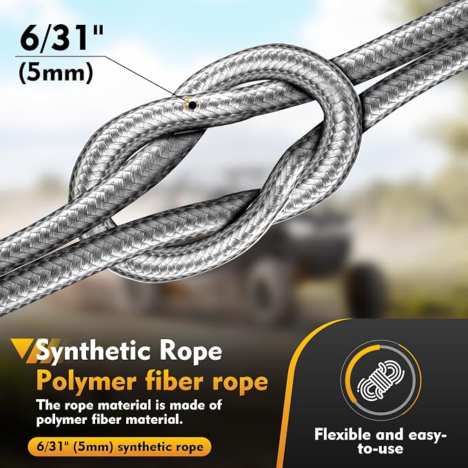 Portable Drill Winch of 1000 LB, Rotate The Hook 360 Degrees, - Image 5