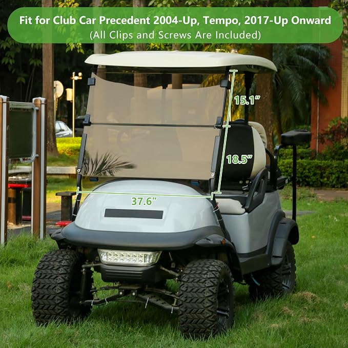10L0L Golf Cart Windshield for Club Car Precedent 2004-Up, 2017-Up Onward - Image 4