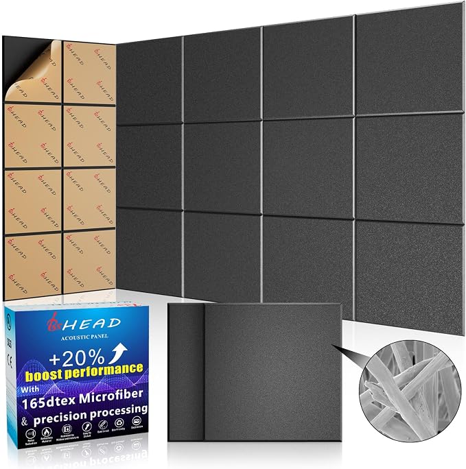 15 pcs 165dtex Microfiber Acoustic Panels ，Self-Adhesive Soundproof Wall Panels by Staytunedforournewproduct