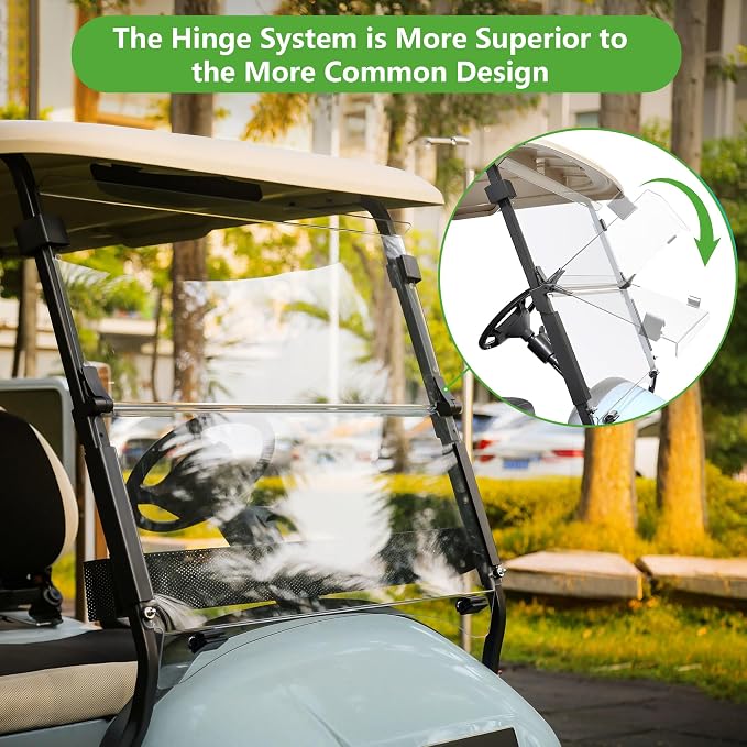10L0L Golf Cart Windshield for Club Car Precedent 2004-Up, 2017-Up Onward - Image 3