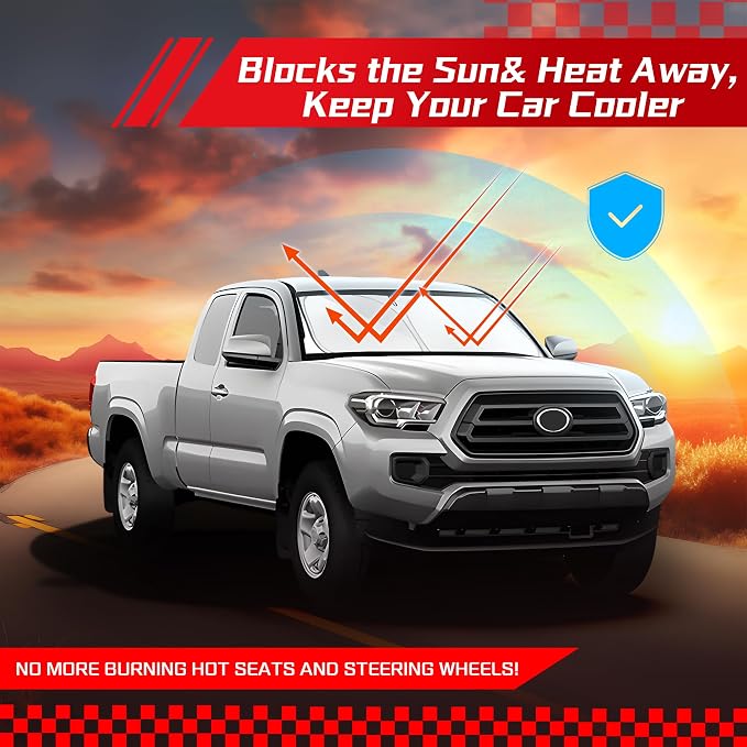 ARISMOTOR Windshield Sun Shade for Toyota Tacoma 2016-2025, Custom Fit Foldable - Image 7