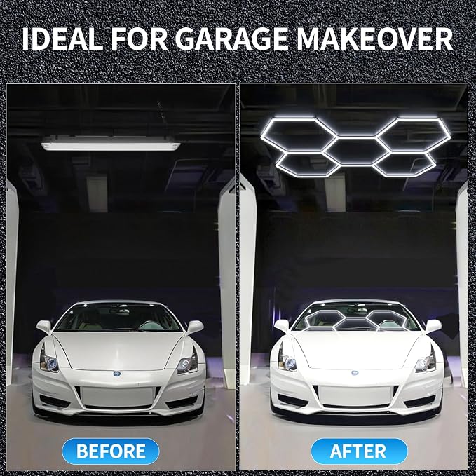 tewei LED Hexagon Garage Light, 25 Pack Super Bright Hex Ceiling LED Shop - Image 8