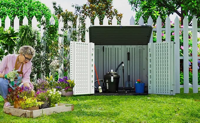 ADDOK Horizontal Storage Shed Weather Resistance, Large Outdoor Storage Cabinet - Image 2