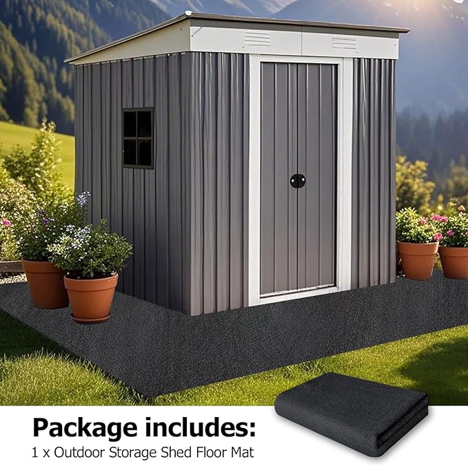 Outdoor Storage Shed Floor Mat, 8.2*10.2FT Waterproof Washable Garden Flooring - Image 5