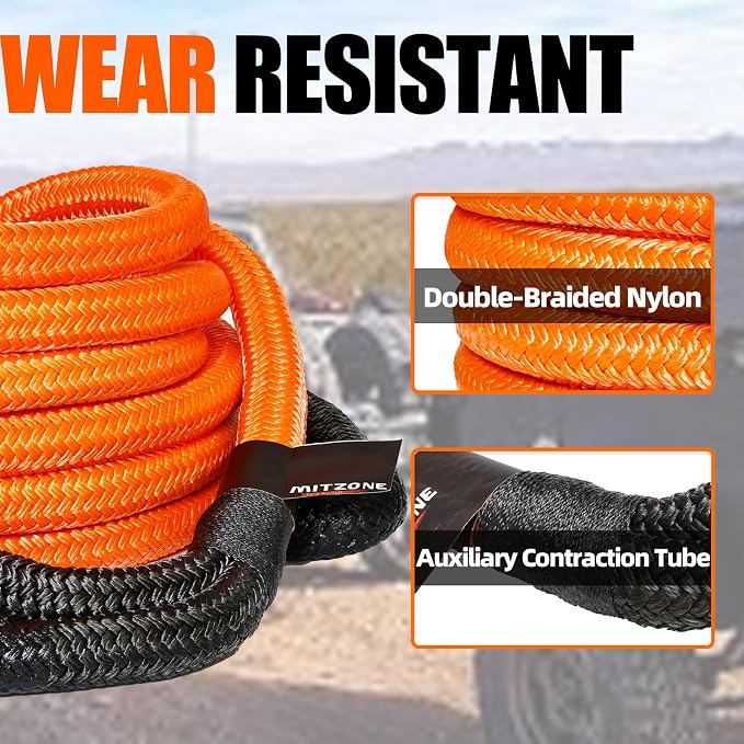 MITZONE Recovery Tow Strap, Heavy Duty Tow Strap Recovery Kit, Car Vehicle - Image 2