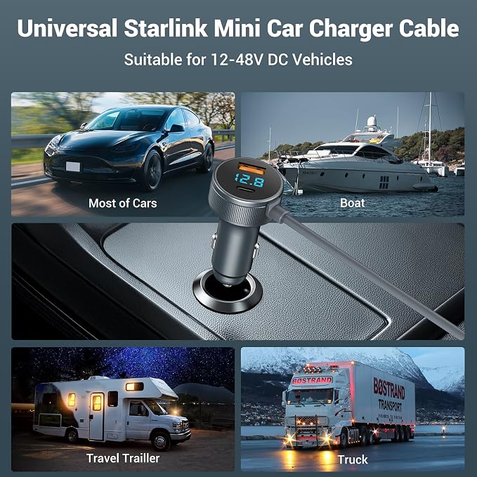 Starlink Mini Cable 12V-48V, Starlink Mini Car Adapter - Image 5