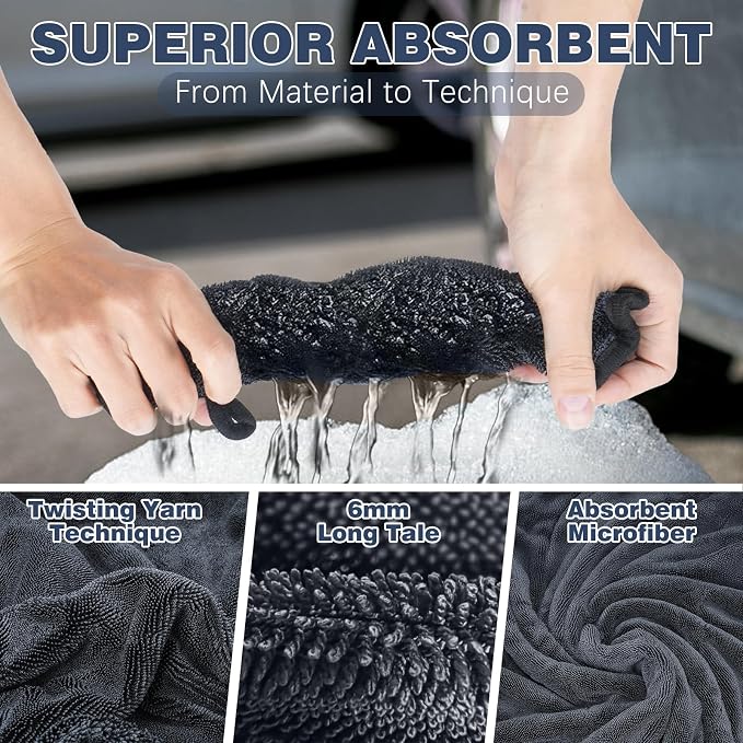 Microfiber Towels for Cars 2-Pack, 1300 GSM Ultra-Soft Microfiber, No Streaks - Image 5