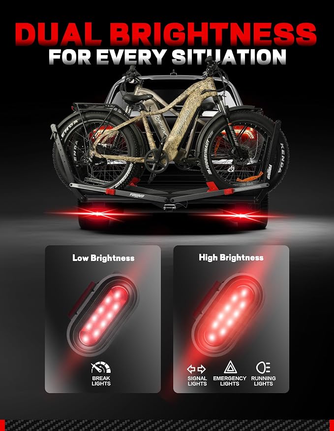 Young Bike Rack Brake Light & Plate Kit, 6 Inch 10LEDs Oval Red LED Tail Light - Image 7