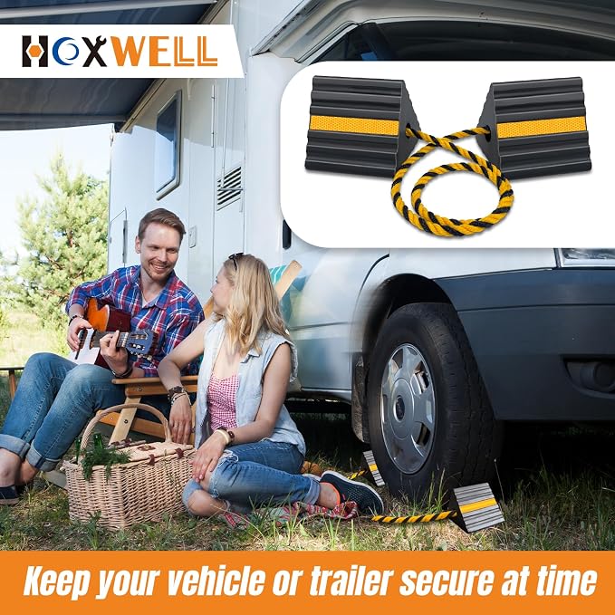 Rubber Wheel Chocks for RV Trailer Camper Truck Car Aircraft Boat, Versatile - Image 7