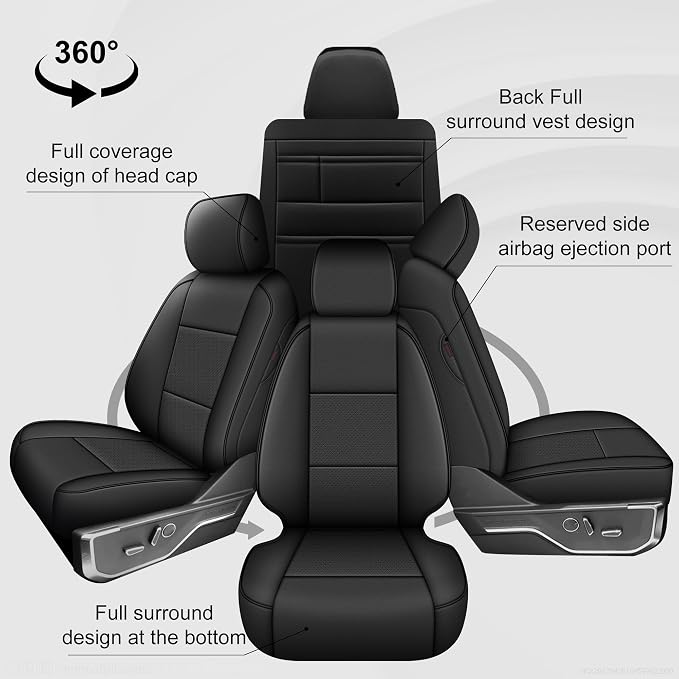 AOMSAZTO Seat Covers for Ford F150 XL XLT: 2015-2024 2025 SuperCrew & F250 F350 - Image 7
