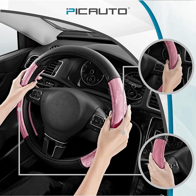 PIC AUTO Steering Wheel Cover, Silk Grain Leather Car Steering Wheel Protector - Image 4