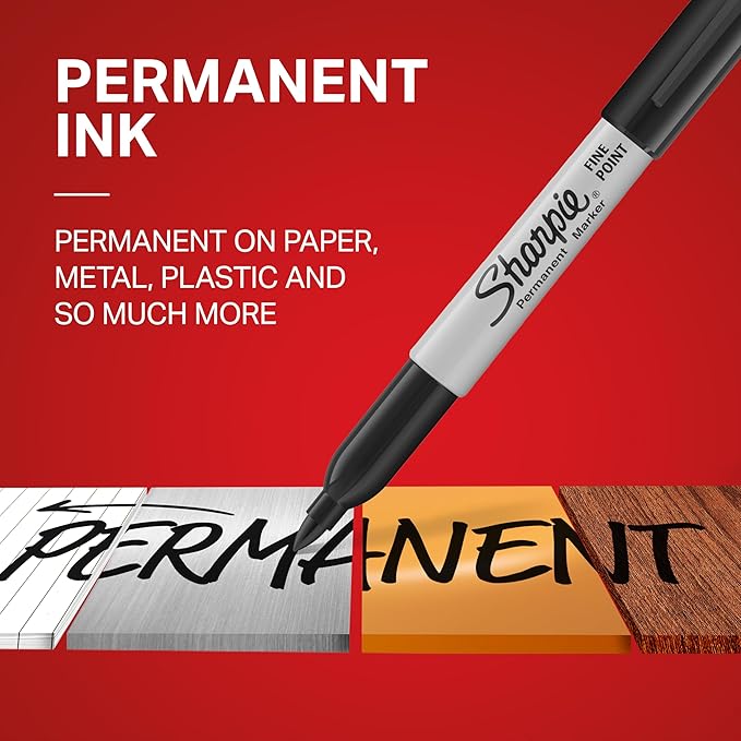 Sharpie Permanent Markers, Fine Tip, & Home, Quick Drying, Fade Resistant - Image 4