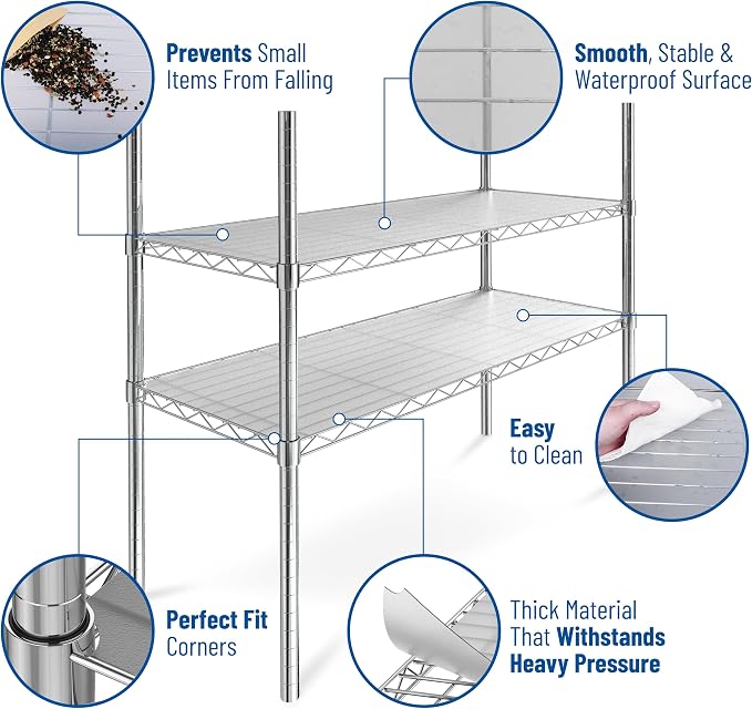 Shelf Liners for Wire Shelf System: Set of 3 in Graphite: 13.4 x 23.2 inch: - Image 5