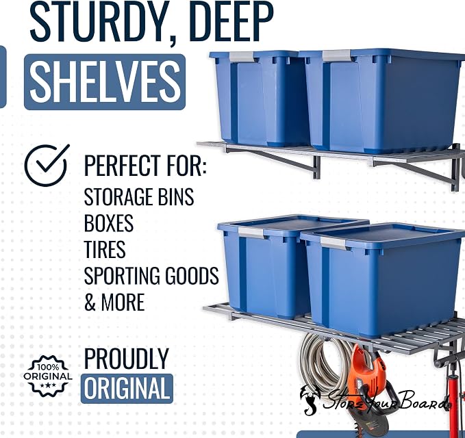 StoreYourBoard 2-Pack Heavy Duty Wall Shelves – Wall-Mounted Garage Storage - Image 6