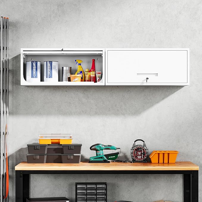 Yizosh Metal Wall Cabinet with Doors, Wall Mounted Storage Cabinet - Image 2
