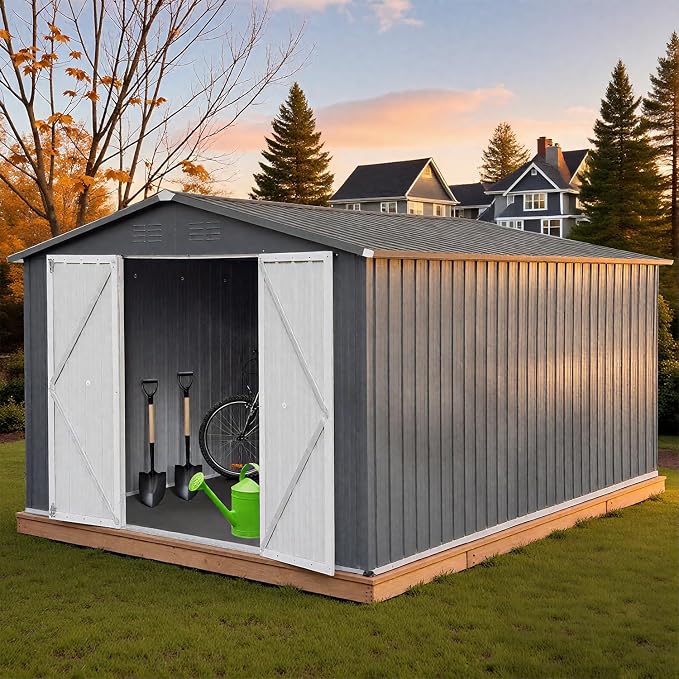 10 x 12 FT Outdoor Storage Shed, Metal Garden Tool Shed by Unknown