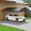10x15ft Heavy Duty Metal Carport – Outdoor Galvanized Garage, Sturdy Structure by Unknown