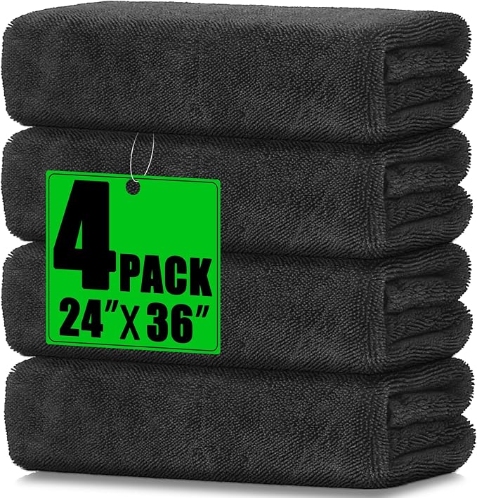 4 Pack Microfiber Towels Extra Large Ultra Absorbent Drying Towel by PBHEPJ